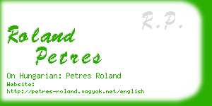 roland petres business card